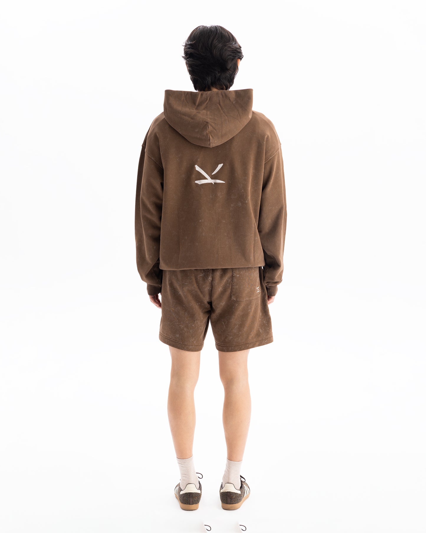 Hoodie Washed Brown
