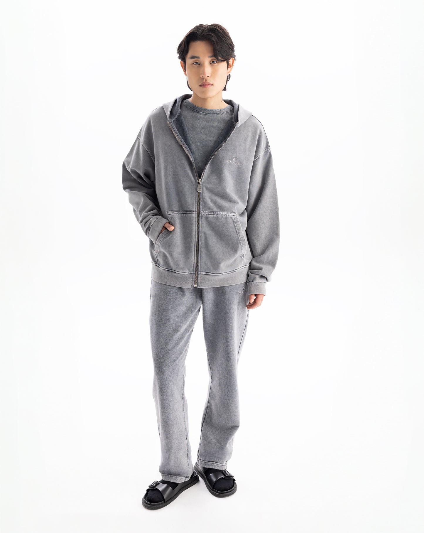 Zipper Washed Grey