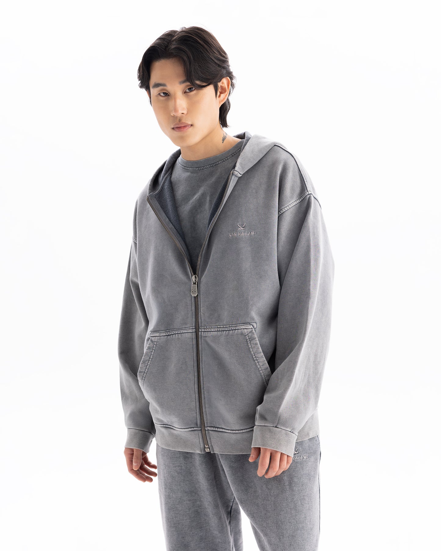 Zipper Washed Grey