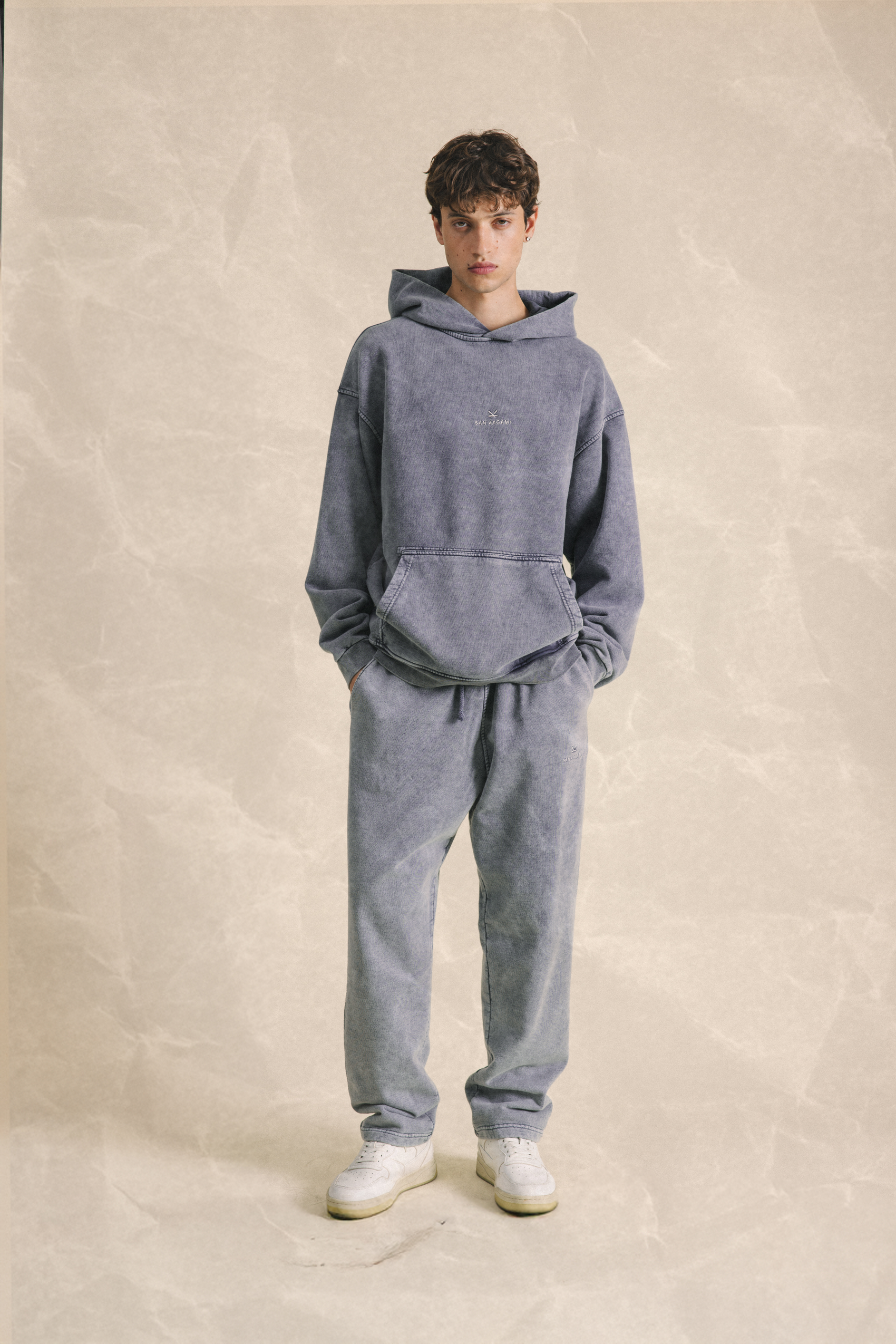 Hoodie Washed Grey