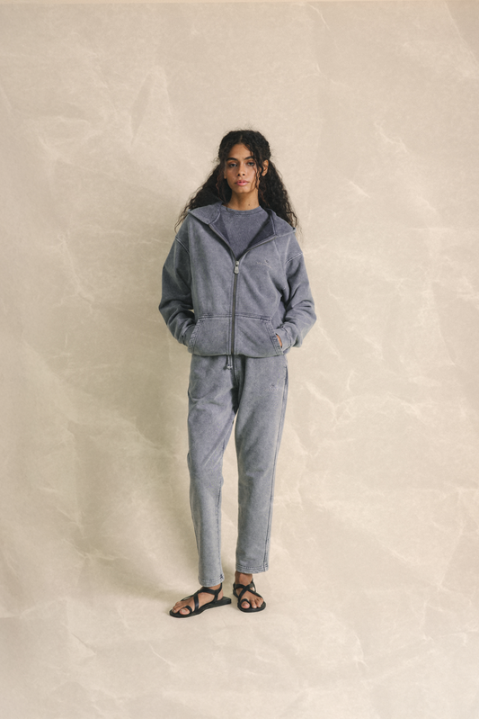 Zipper Washed Grey