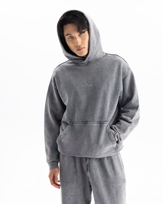 Hoodie Washed Grey