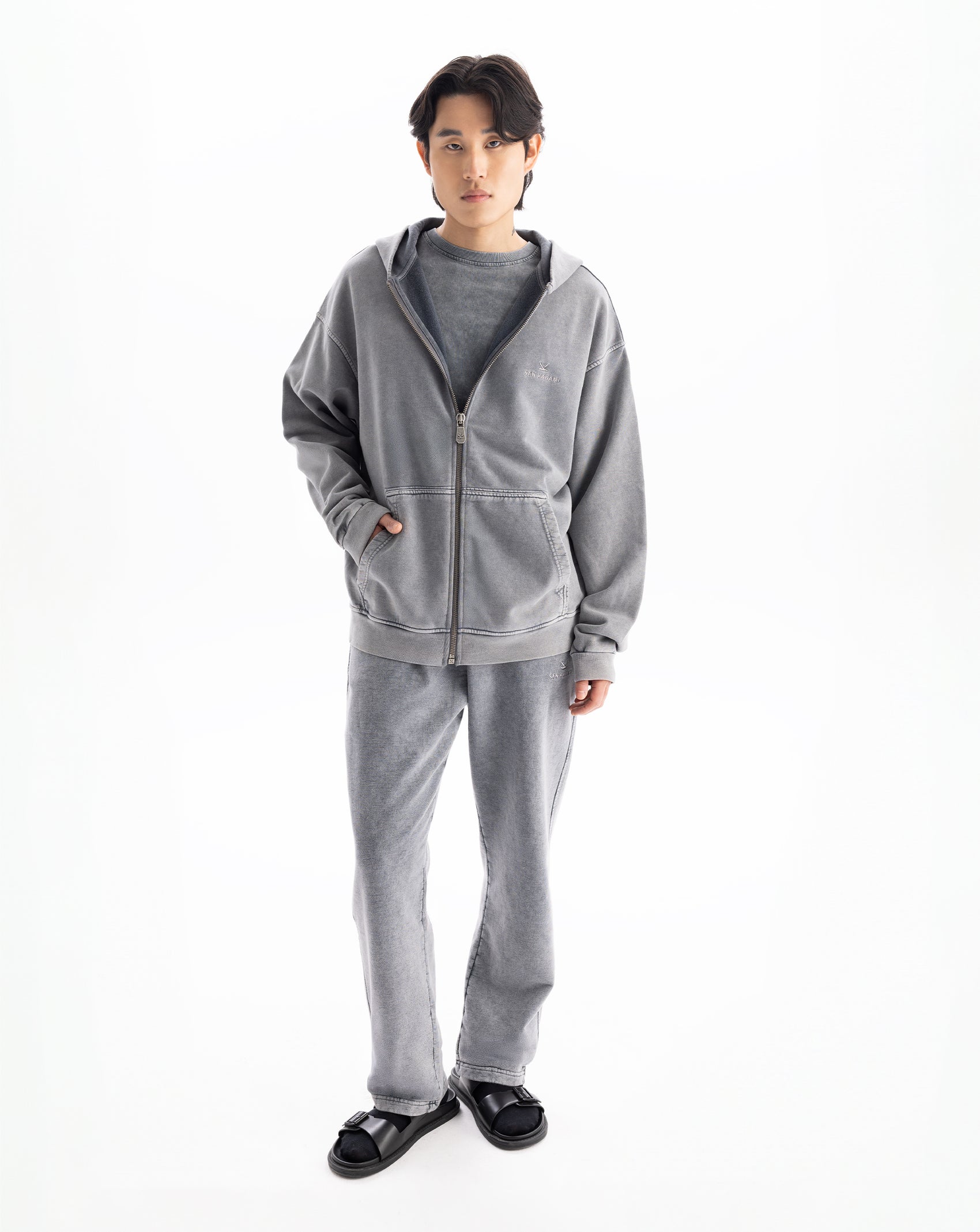 Zipper Washed Grey